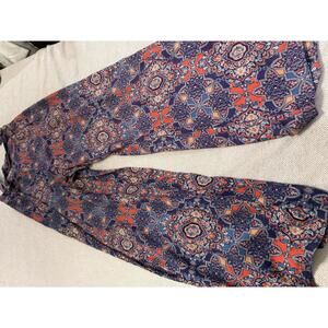 roz & ali Women's Patterned Wide Leg Pants Size L